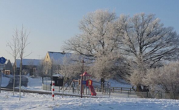 Spielplatz Wellaune im Winter