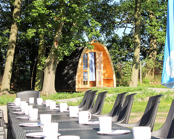 Frühstück im Camp im NaturSportBad Bad Düben
